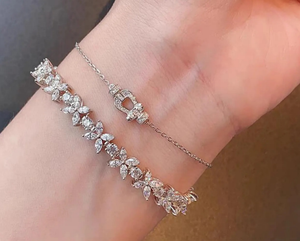 Pulsera de plata de ley 925 con diamantes de moissanita, regalo para mujer - Product Image 2