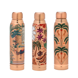 Bouteille d'eau réutilisable écologique en émail de cuivre imprimé, indispensable pour les voyages, pour les enfants, la maison et la salle de sport - Product Image 3