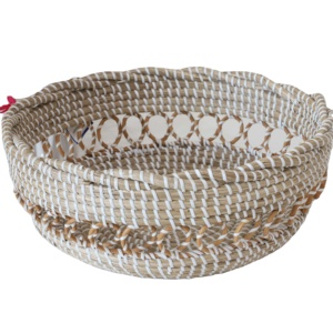Panier multifonctionnel rond en jonc de mer, origine Vietnam, dimensions précises - Product Image 1