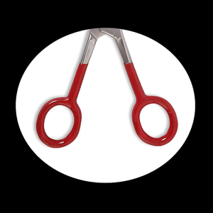 Tijeras de Peluquería Profesionales de Alta Calidad, Color Plateado Mate, con Mango Recubierto en Rojo y Logotipo Personalizado - Product Image 3
