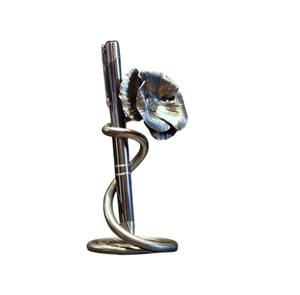 Standing Iron Metal Pen Pencil Holder Antique Finish Lightweight Contemporary Design for Home Study Room <b>Office</b> Tabletop Decor - Product Image 2