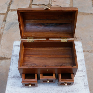 Contemporary Wooden Jewellery Box Handmade Decorative Case for <b>Ring</b> Necklace Bracelet & <b>Watch</b> Storage - Product Image 2