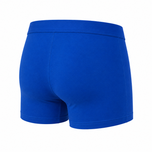 Calzoncillos bóxer de cintura media para hombre, de algodón tejido transpirable, color azul liso, para uso diario de adultos - Product Image 3