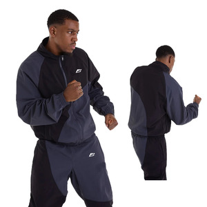 Custom High Quality Nylon Material Tracksuit Unisex 2 Piece <b>Zipper</b> <b>Jacket</b> & Pants Casual Sportswear Color Block Nylon Tracksuit - Product Image 1