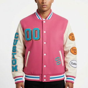 แจ็คเก็ตเบสบอล OEM ขนสัตว์แท้ 100% สำหรับทุกเพศ คุณภาพสูง ปกเสื้อแบบกำหนดเองได้ แจ็คเก็ต Letterman Varsity สำหรับผู้ชาย เหมาะสำหรับมหาวิทยาลัยและวิทยาลัย - Product Image 1