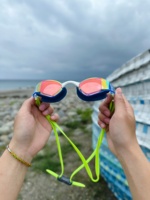 Lunettes de natation SAEKO Triathlon en polycarbonate anti-buée pour eau libre, système ultra-adapté, en silicone, avec verres miroir pour adultes et adolescents