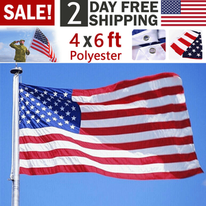 1 drapeau américain imprimé en nylon 4x6 pieds (120x180 cm) avec œillets en laiton pour la décoration de cour et les festivals - Product Image 1