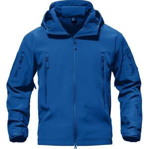 Veste de chasse pour homme à imprimé géométrique, entièrement zippée, en softshell polyester, respirante, à manches longues, pour l'extérieur, automne, avec logo personnalisé - Product Image 4