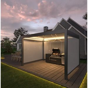 Tenda Parasole Motorizzata a Lamelle per Pergola Interna ed Esterna con Telecomando e Luci LED - Product Image 3