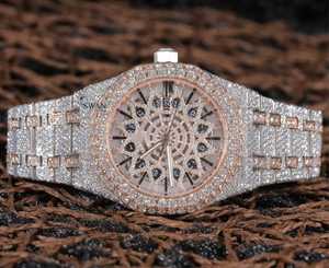 Montre de luxe en moissanite avec cadran carré, chiffres romains, mouvement à quartz analogique, lunette en cristal de 20 mm, boîtier en acier inoxydable, bracelet en cuir unisexe - Product Image 2
