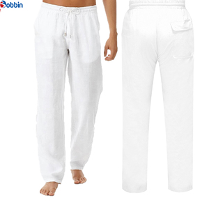 Top Trending Men's <b>Winter</b> Sport Pants Customized Mid Waist Flat Front Straight Loose Strip Split Casual Style Canvas 100% Cotton - Product Image 6