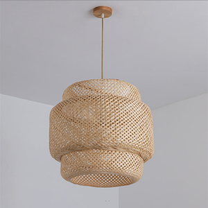 Bamboo Ceiling Light with Handcrafted Woven Design Eco Friendly Material and Warm <b>Lighting</b> Effect for Home and Cafe <b>Decor</b> - Product Image 1