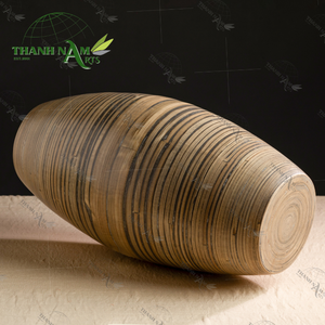 Jarrón de bambú verde ecológico hecho a mano, artesanía de exhibición de mesa minimalista para decoración del hogar y arreglos florales - Product Image 4