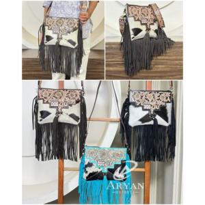 Sac à bandoulière en cuir véritable fait main, style western, pour femme, vente en gros d'usine - Product Image 1