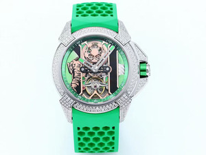 Retro Classic Luxurious Green Rubber Strap Moissanite Casual Business Sports <b>Skeletonized</b> <b>Automatic</b> Mechanical Men's <b>Watch</b> - Product Image 1