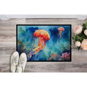 Paillasson antidérapant méduse 24H X 36W tapis intérieur/extérieur à poils bas pour entrée tapis de porte avant lavable - Product Image 2