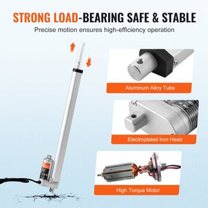 Attuatore Lineare 12V con Carico Elevato 330 libbre/1500N, Movimento Lineare 0,19 pollici/s, Staffa di Montaggio da 1 pollice per Cilindri - Product Image 5