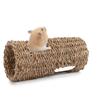 Tunnel en jacinthe d'eau tressé à la main pour petits animaux : hamster, gerbille, lapin – Cachette, jouet à mâcher naturel, tunnel de cage écologique - Product Image 3