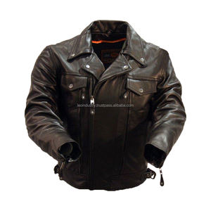 Chaqueta de piel de oveja personalizada para hombre, chaqueta de cuero de alta calidad para motocicleta, ropa de invierno, cálidas, 100% - Product Image 2