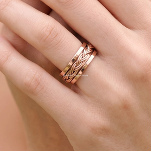 Wholesale Pure <b>Copper</b> Bohemian Spinner Rings Healing Rings Fashionable Women's Meditation <b>Band</b> Trendy Anxiety Relief gifts - Product Image 2