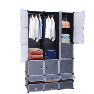 Armadio Modulare Extra Large con 18 Scomparti, Organizzatore Fai-da-Te con Asta Appendiabiti, Guardaroba Portatile - Product Image 6