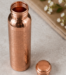 Botellas de Agua de Cobre Cuprum FlorCombo con Elegante Pátina Oscura y Brillo Rosado, Diseño Minimalista a Prueba de Fugas, Material de Cobre Puro - Product Image 5