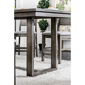 Set da Pranzo da 7 Pezzi con Tavolo Grigio e Sedie Imbottite in Tessuto, 6 Posti Comodi per Sala da Pranzo - Product Image 2