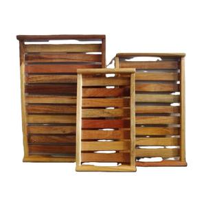 Plateaux de service décoratifs en bois de qualité supérieure, multifonctionnels, pour le petit-déjeuner, le service et le rangement, au meilleur prix - Product Image 1