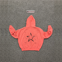 NOUVEAU SWEAT À CAPUQUE ZIPPÉ CORAL RHINESTONE, GRAPHIQUE TRIBAL GOTHIQUE, Y2K STREETWEAR, SURTAILLE, À CLAVETTES, PUNK GRUNGE
