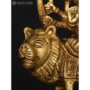 Exótica Escultura de Latón de la Diosa Sherawali de la India, Pequeña, de 3 Pulgadas - Product Image 2