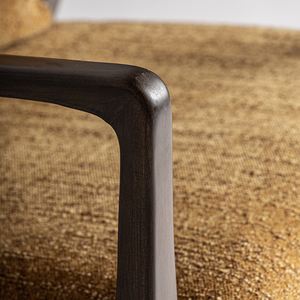 Fauteuil à bascule de style moderne du milieu du siècle, en teck massif, avec revêtement rembourré, ergonomique, coussin moelleux, meubles d'intérieur - Product Image 5