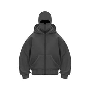 High Quality 2026 Autumn Winter Double Hood Sweatshirt Popular Fleece-Lined <b>Balaclava</b> Zip <b>Men's</b> Women's Hoodie Pakistan - Product Image 4