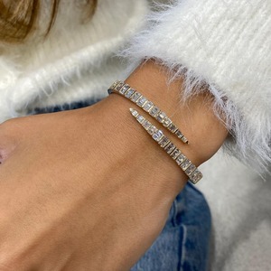 High End Baguette VVS Moissanite Diamond Solid Silver Plated <b>Bracelet</b> Fine Fashion Luxury <b>Bracelet</b> For Women At Low Price - Product Image 4