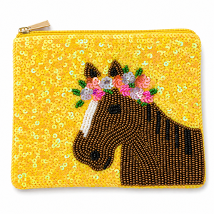 Luxury Handmade Floral Zebra Glass Beaded Coin Purse Sequin Animal Zipper Wallet Boutique Gift OEM ODM Wholesale - Product Image 1