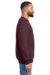 Fleece Crewneck Sweatshirt Plain <b>Maroon</b> Oversized Drop Shoulder Pullover Blank Cotton <b>Tops</b> - Product Image 2