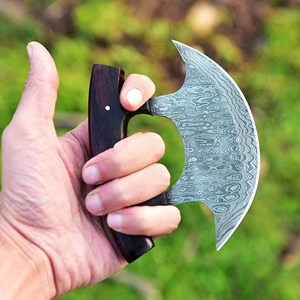 Hacha Ulu de Una Mano Sharp Edge Master, Madera de Palisandro, DIY OEM/ODM, Cuchilla de Acero de Damasco Personalizable, Cortador de Pizza de 6 Pulgadas - Product Image 3