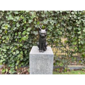 Estatua decorativa de gato de hierro fundido, escultura de gato de bronce sentado para decoración de jardín - Product Image 1