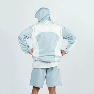 Wholesale Winter Casual High Quality Windbreaker 2-Piece Tracksuit <b>Set</b> Custom Double Layer Polyester Shorts <b>Set</b> - Product Image 2