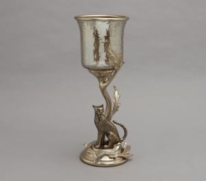 Porte-bougie léopard de luxe en métal et verre, centre de table décoratif pour la maison, les mariages et la décoration d'hôtel - Product Image 3