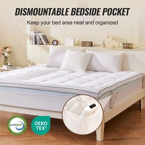 Surmatelas en mousse à mémoire de forme King Size, garnissage en fibres, 4 options d'épaisseur, conception ergonomique, soulagement de la pression, amovible et lavable - Product Image 4