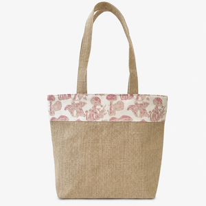 Sac fourre-tout en toile de jute imprimé champignons, en jute naturelle PP 8oz, sac de plage et de shopping, logo personnalisé, fabricant OEM ODM B2B - Product Image 3