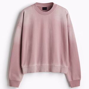 <b>Men's</b> Regular Fit <b>Pink</b> Fleece Pullover <b>Sweatshirt</b> Solid Color O-Neck Casual Winter Digital Printing 100% Polyester Eco-Friendly - Product Image 1