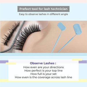 กระจกสำหรับต่อขนตาสีฟ้าทำจากสเตนเลสสตีลถอดได้อุปกรณ์สำหรับแต่งหน้าและต่อขนตา - Product Image 4