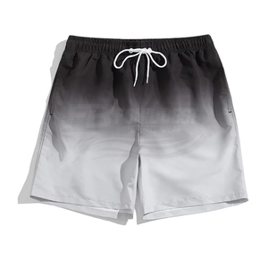 Short de bain dégradé rouge pour homme, séchage rapide, cordon de serrage, taille élastique, décontracté, 100 % polyester, longueur courte - Product Image 3