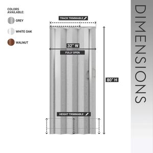 ประตูพับ PVC แบบสองบาน ขนาด 32 นิ้ว สีเทา สำหรับกั้นห้องภายใน - Product Image 4