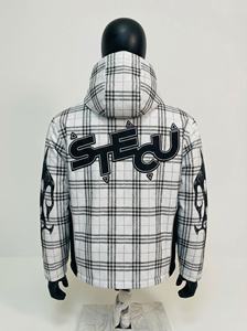 Veste matelassée à carreaux personnalisée pour hommes |   Veste d'hiver streetwear imprimée |   Fabricant de Marques Privées OEM - Product Image 2