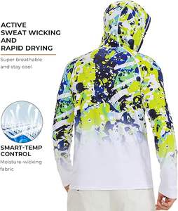 เสื้อเชิ้ตเดินป่าสำหรับผู้ชายแขนยาว UPF 50+ พร้อมหน้ากากป้องกันรังสียูวีและฮู้ดคลุมคอ - Product Image 3