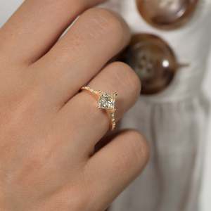 Women's 14K Gold Princess Cut Diamond Engagement <b>Ring</b> Classic Style IGI Certified - Product Image 5
