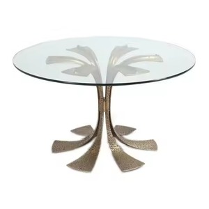Mesa de centro de alta calidad para uso doméstico, con marco de celosía calada martillada plateada, para centros de mesa de villas de lujo - Product Image 6