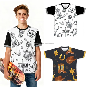 Fq Áo Thun trượt ván Thể Thao Tốc Độ cổ điển miền Tây Hoang Dã cho thanh thiếu niên thiết kế Tâm Lý biên cương hiệu suất ngoài sân - Product Image 1